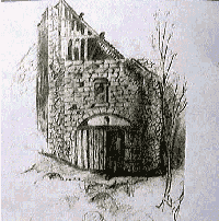 les ruines de la chapelle Ste Anne vers 1840. Photo archives départementales de Seine-Maritime