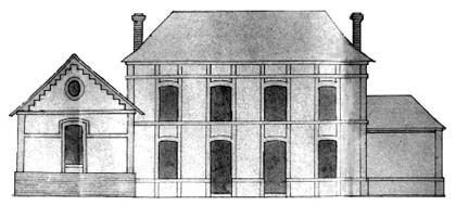 plan aquarellé de la Mairie en 1886. Archives départementales de Seine-Maritime